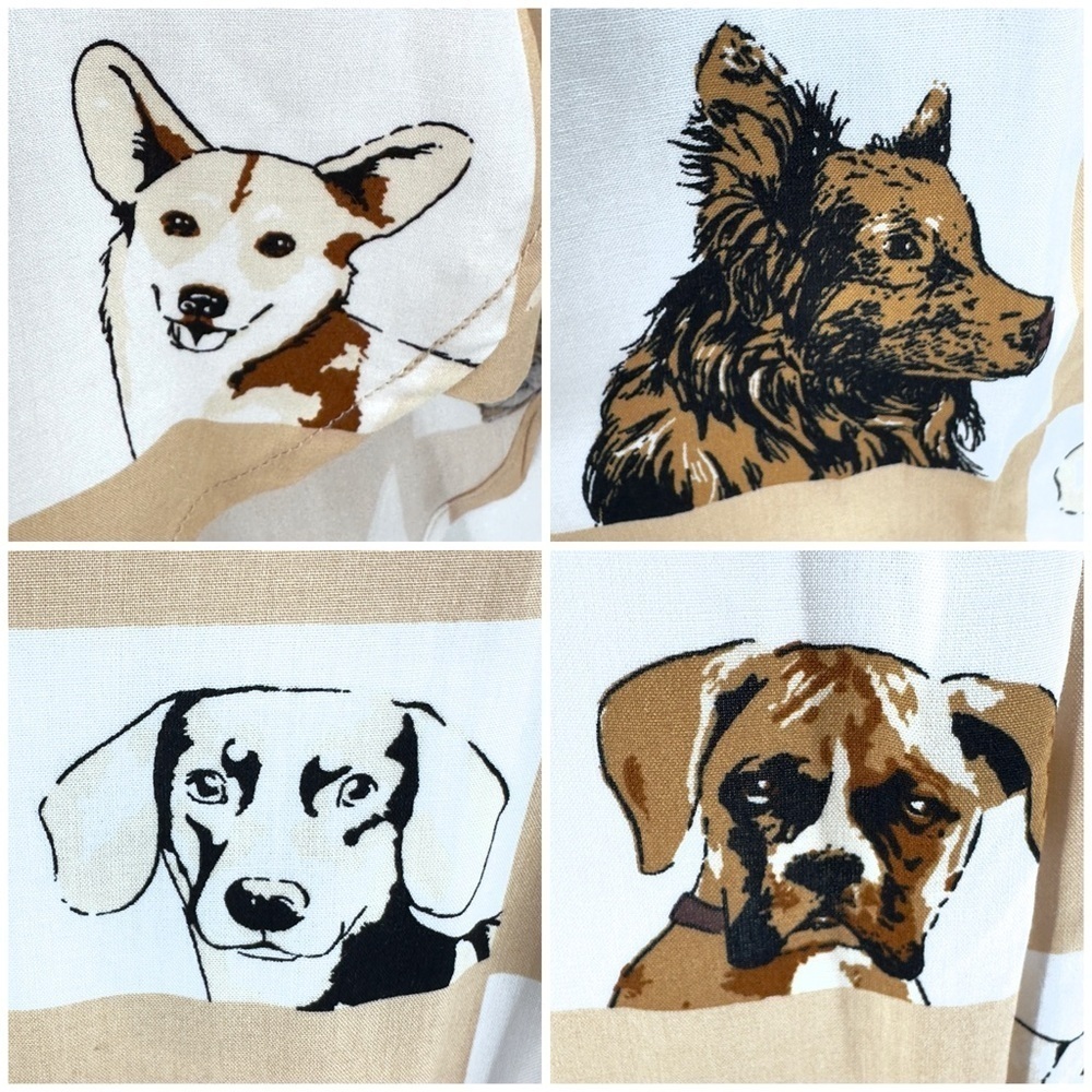 Jane & Delancey Dog Button Down Top Womens Medium Corgi Frenchie Terrier Poodle - Picture 3 of 11